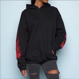 brandy melville black flame hoodie